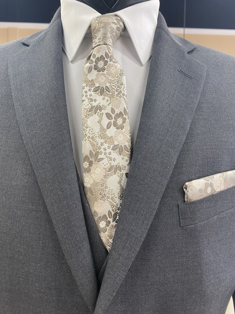 Ivory Floral Long Tie