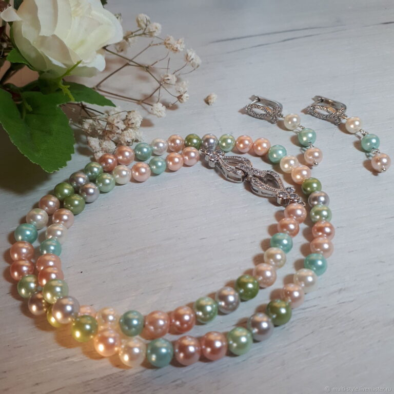 Multi-color pear wedding necklace